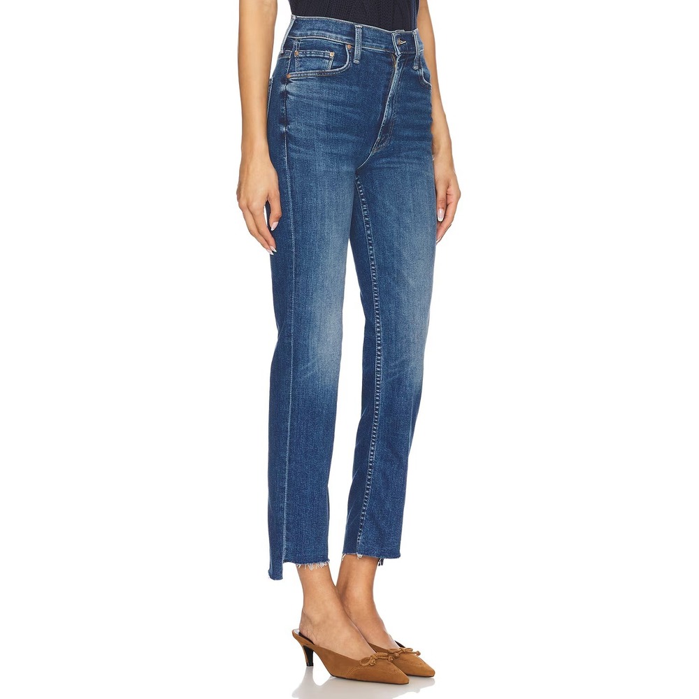 NWT MOTHER High Waisted Rider Ankle Step Fray in Over The Top Straight Jeans 27 - Picture 3 of 16